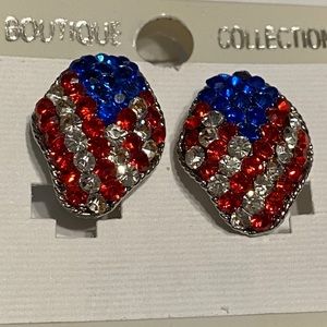 Patriotic earrings in silver color